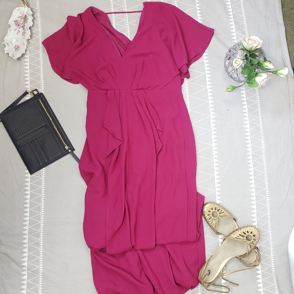 H by Halston V Neck Ruffle Dress - Picture 2 of 10